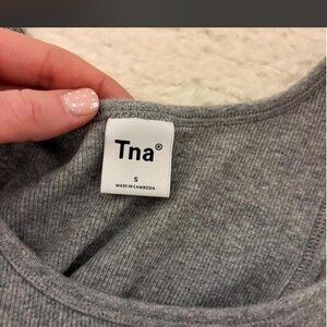 TNA Heather Gray Ribbed Tee